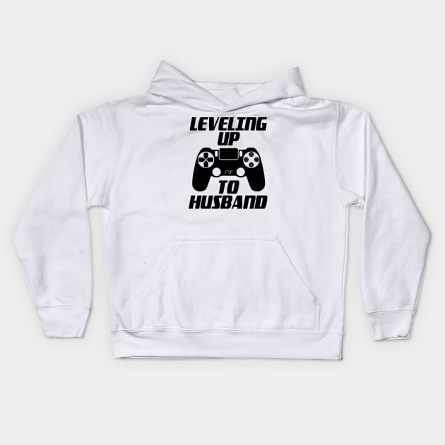 Leveling Up To Husband Kids Hoodie by MommyTee